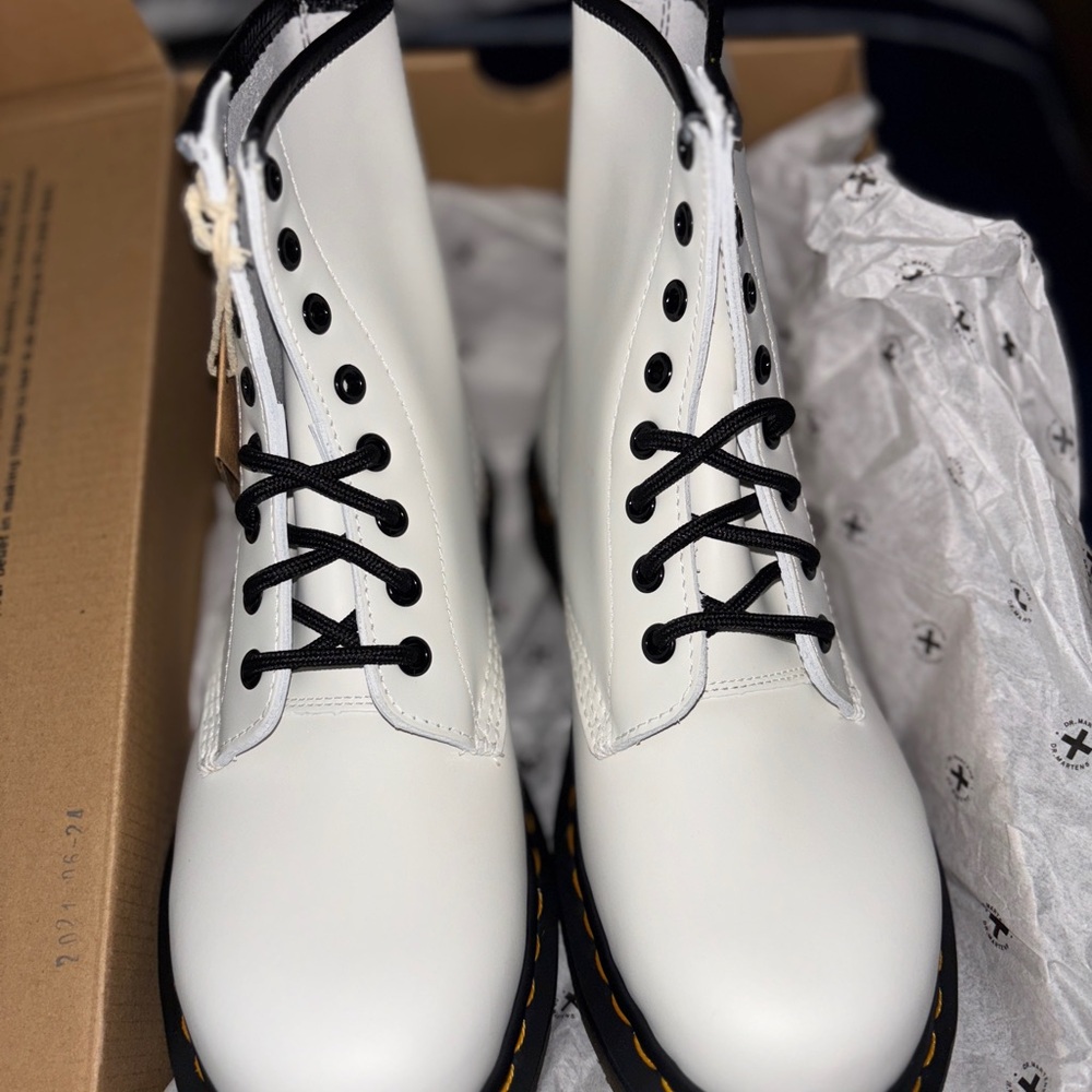 Dr. Martens White Combat Boots